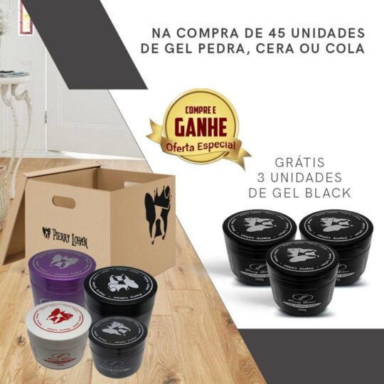 24 Gel cera 250g + 24 Gel cola 250g + 3 Gel Fantasy Black 250g (Brinde)