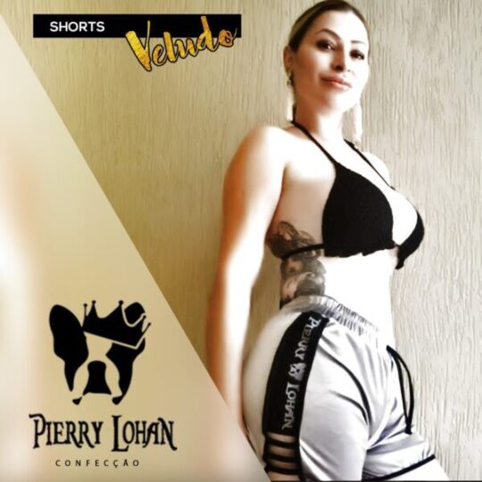 Shorts de veludo molhado Cinza – F4