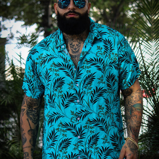 Camisa de Praia Viscose Blue Pierry Lohan - CS02