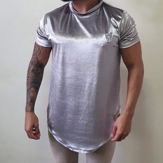 Camiseta Longline de Veludo sem Touca Pierry Lohan - V17